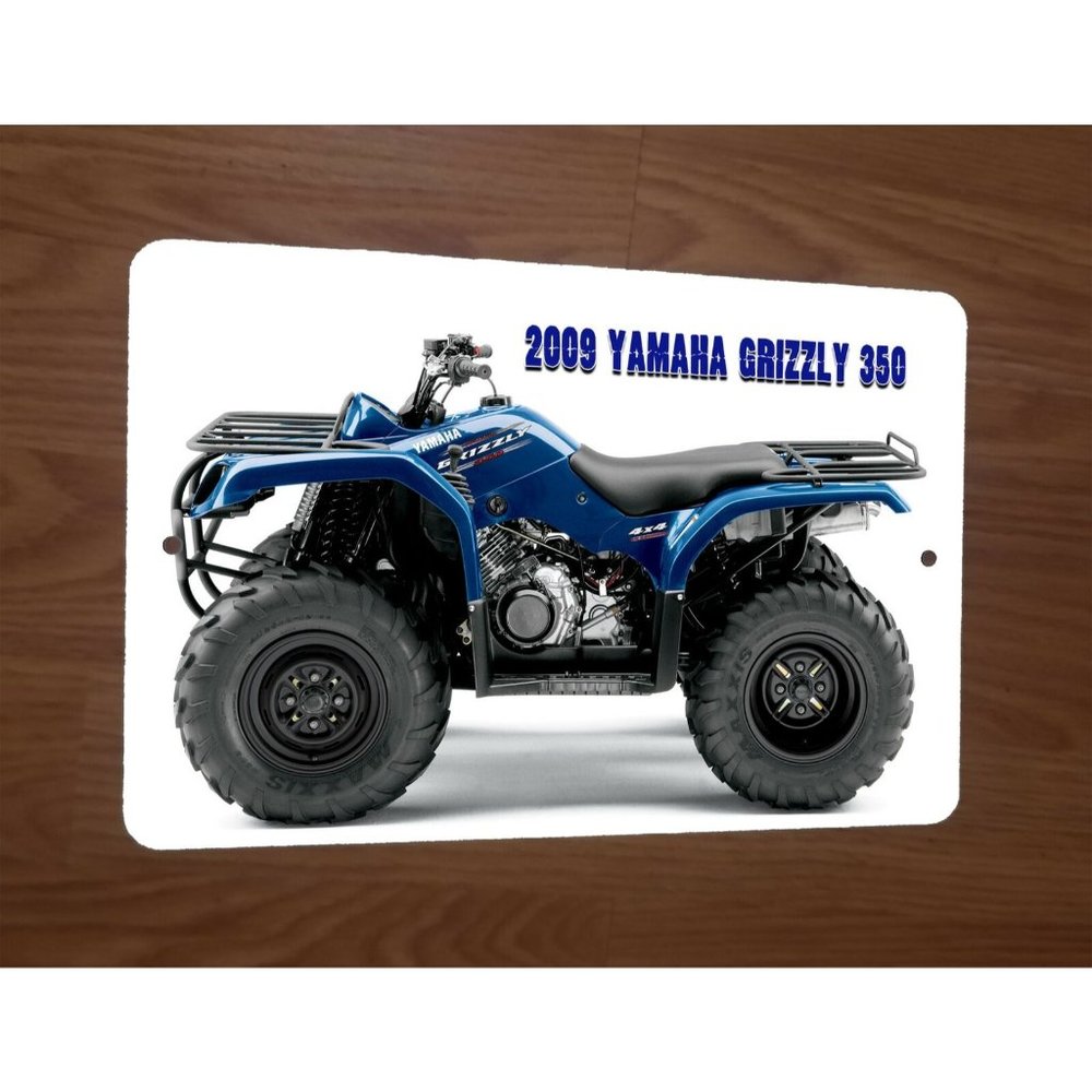 2009 Yamaha Grizzly 350 ATV Quad Motor Bike 8x12 Metal Wall Sign